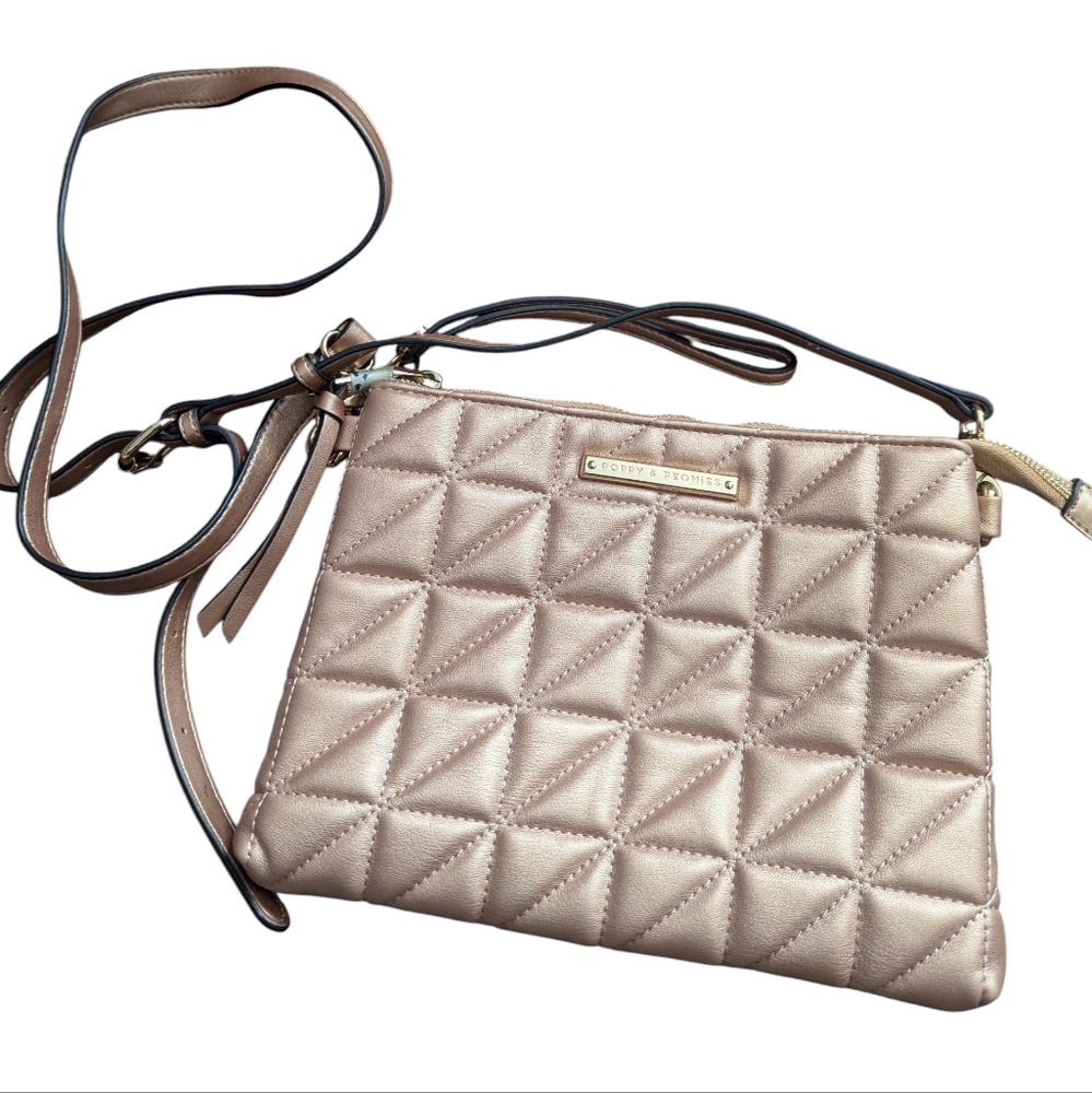 Poppy & Peonies Quilted  Crossbody / Wristlet Bag